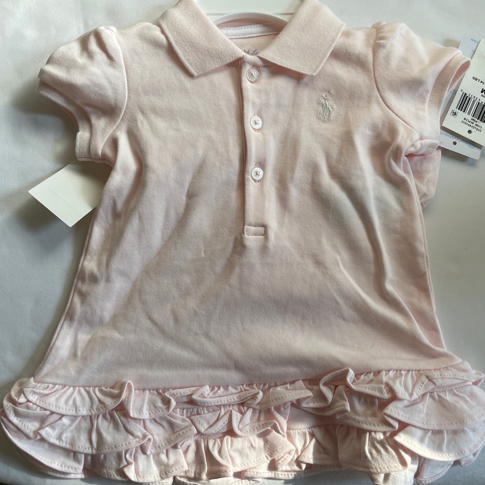 Ralph Lauren baby girl pink cotton dress 3 M